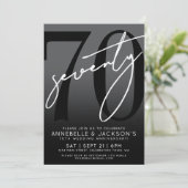 Black White 70ste Jubileum Kaart (Staand voorkant)