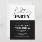 Black White 7e anniversaire invitations (Devant)