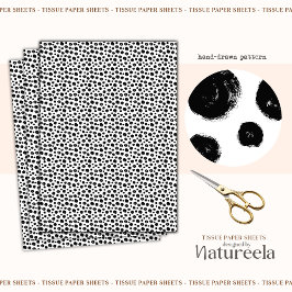 Black White Abstract Dots Collage Tissue Paper Tissuepapier