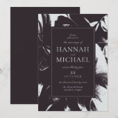 Black White Abstract Floral Kaart (Voorkant / Achterkant)