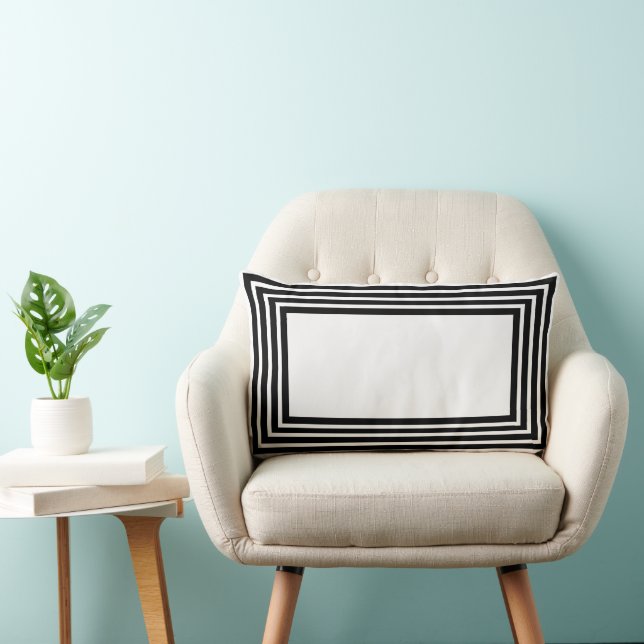 Black & White Abstract Geometrical  Kussen (Stoel)