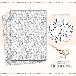 Black White Abstract Hearts Collage Tissue Paper Tissuepapier