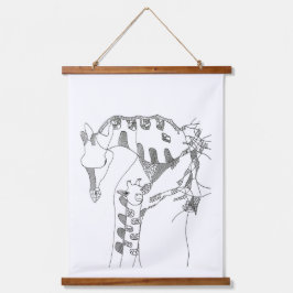 Black & white abstract stick  tapestries hangend wandkleed