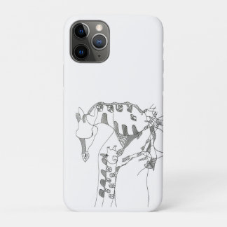 Black & white abstract stick  tapestries wood wall iPhone 11 pro hoesje