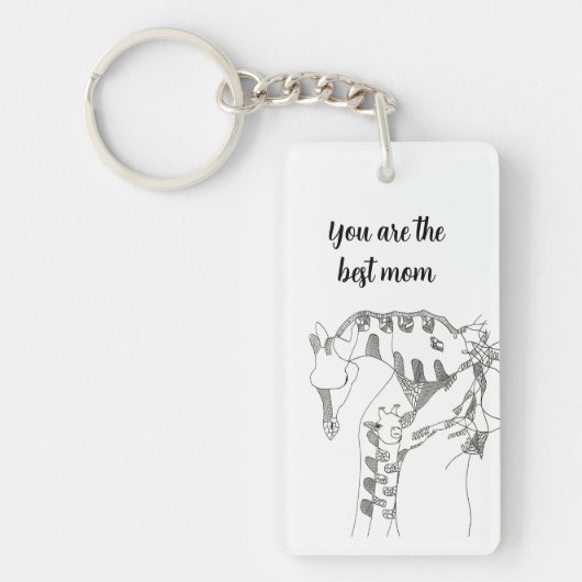 Black & white abstract stick  tapestries wood wall sleutelhanger (Voorkant)