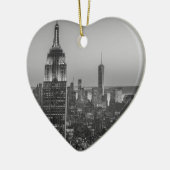 Black & White Aerial Uitzicht New York City Night Keramisch Ornament (Links)