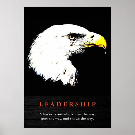 Black White American Eagle Leadership Poster (Voorkant)