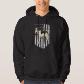 Black White American Flag Wire Fox Terrier 4th of Hoodie (Voorkant)