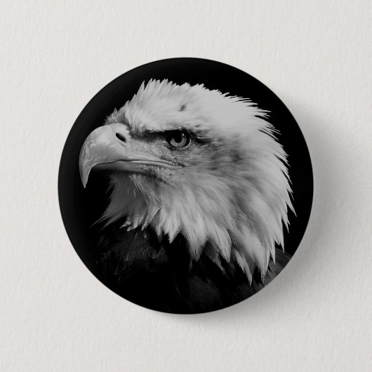 Black White Amerikaanse Eagle Leiderschap Motivati Ronde Button 5,7 Cm (Voorkant)
