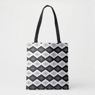 Black, white and grey diamond pattern draagtas