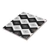 Black, white and grey diamond pattern tegeltje (Zijkant)