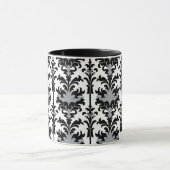 Black White and Grey Floral Damask style Mok (Midden)