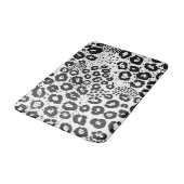 Black White Animal Print Snow Leopard Cheetah Badmat (Gekanteld)