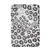 Black White Animal Print Snow Leopard Cheetah Badmat (Voorkant Verticaal)