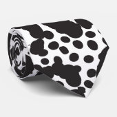 Black White Animal Print Snow Leopard Cheetah Stropdas (Opgerold)