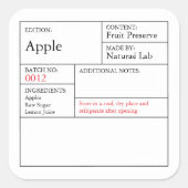 Black & White Apothecary Apple label (Voorkant)