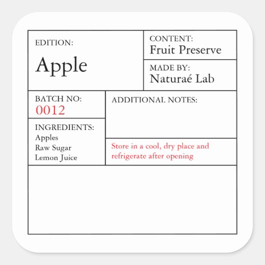 Black & White Apothecary Apple label (Voorkant)