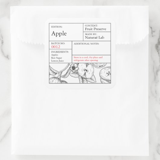 Black & White Apothecary Apple label (Tas)