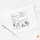 Black & White Apothecary Mixed Berry-label Vierkante Sticker (Envelop)