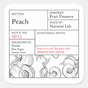 Black & White Apothecary Peach label