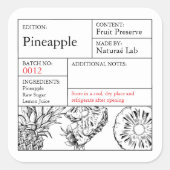 Black & White Apothecary Pineapple label (Voorkant)