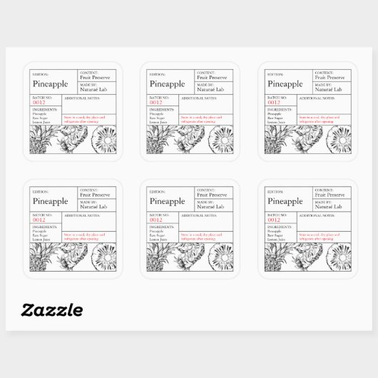 Black & White Apothecary Pineapple label (Vel)