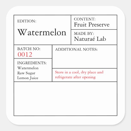 Black & White Apothecary Watermelon label (Voorkant)