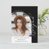 Black White Arch Photo Graduation Party Invitation (Debout devant)