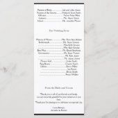 Black White Argent Art Déco Programme de mariage c (Dos)