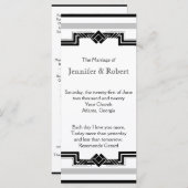 Black White Argent Art Déco Programme de mariage c (Devant / Derrière)