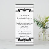 Black White Argent Art Déco Programme de mariage c (Debout devant)