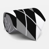 Black White Argyle Stropdas (Opgerold)
