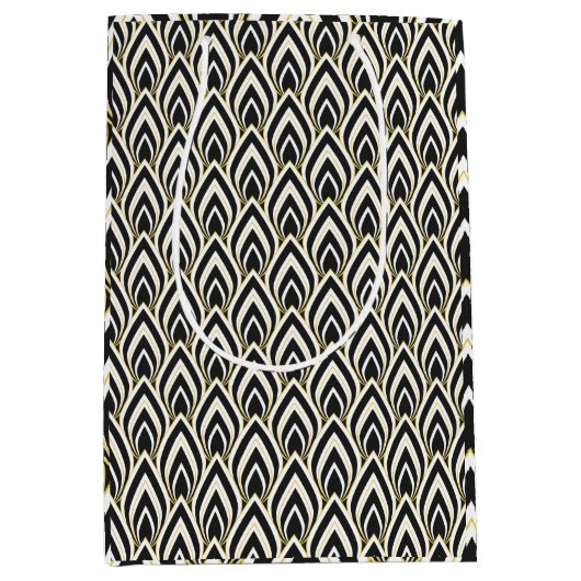 Black & White Art Deco Medium Cadeauzakje (Voorkant)