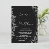 Black White Art Wedding Invitations (Debout devant)