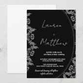 Black White Art Wedding Invitations (Devant / Derrière)