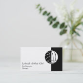 Black White Athletic Ball Logo Visitekaartje (Staand voorkant)