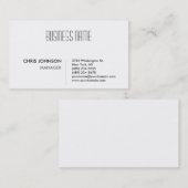 Black & White Attractive Manager Visitekaartje (Voorkant / Achterkant)