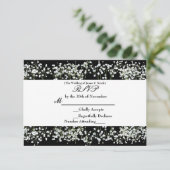 Black & White Baby Respire Floral carte RSVP (Debout devant)