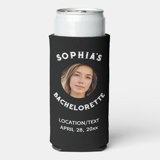 Black White Bacherolette Party Favor Bride Foto (Seltzer Achterkant)