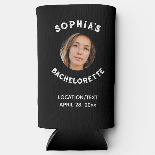 Black White Bacherolette Party Favor Bride Foto (Voorkant)