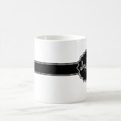 Black White Badge Monogrammed Koffiemok (Center)