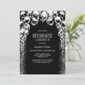 Black White Balloons Retirement Party Kaart (Staand voorkant)