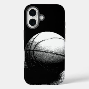 Black White Basketball Art iPhone 16 Hoesje