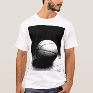 Black White Basketball Art T-shirt