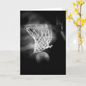 Black & White Basketball Artwork Greeting Card Kaart (Gele Bloem)