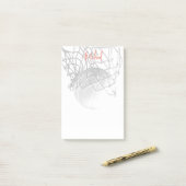 Black & White Basketball Ball & Net Your Name Post-it® Notes (Op bureau)