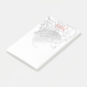 Black & White Basketball Ball & Net Your Name Post-it® Notes (Schuin)