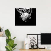 Black White Basketball Print Poster (Thuiskantoor)