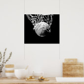 Black White Basketball Print Poster (Keuken)