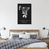 Black White Basketball Wrapped Canvas (Insitu (Slaapkamer))